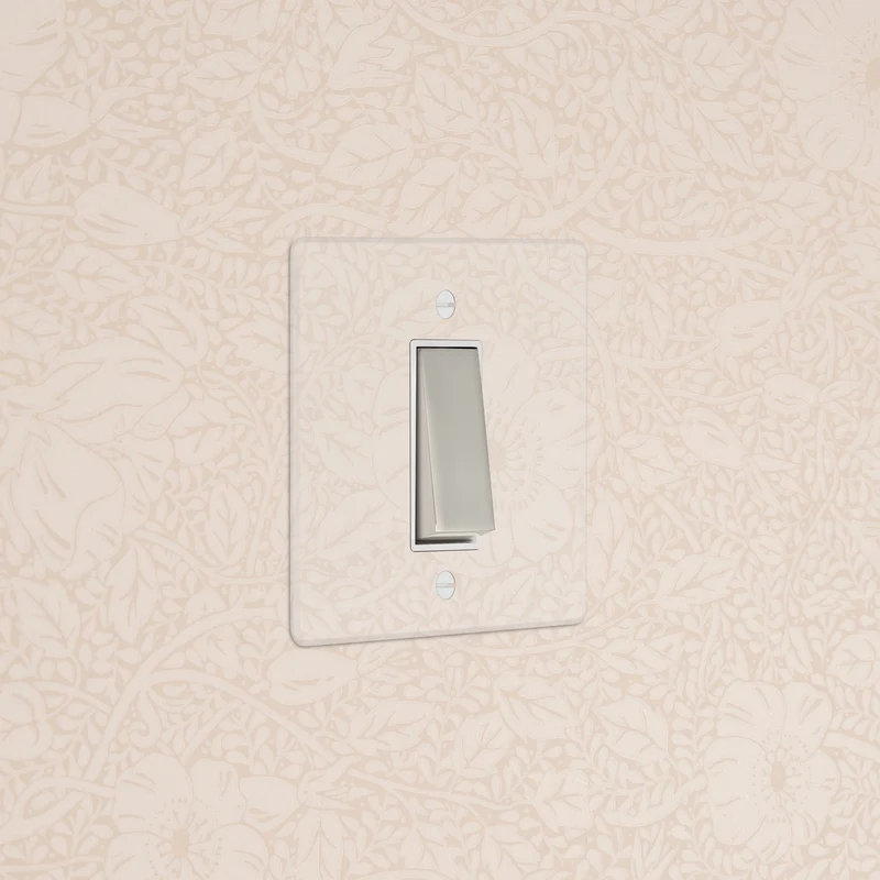 1G Double Pole Rocker Switch - Clear Polished Nickel | White
