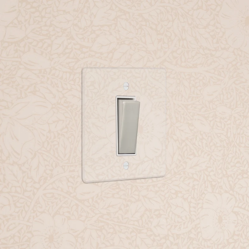 1G Retractive Rocker Switch - Clear Polished Nickel | White