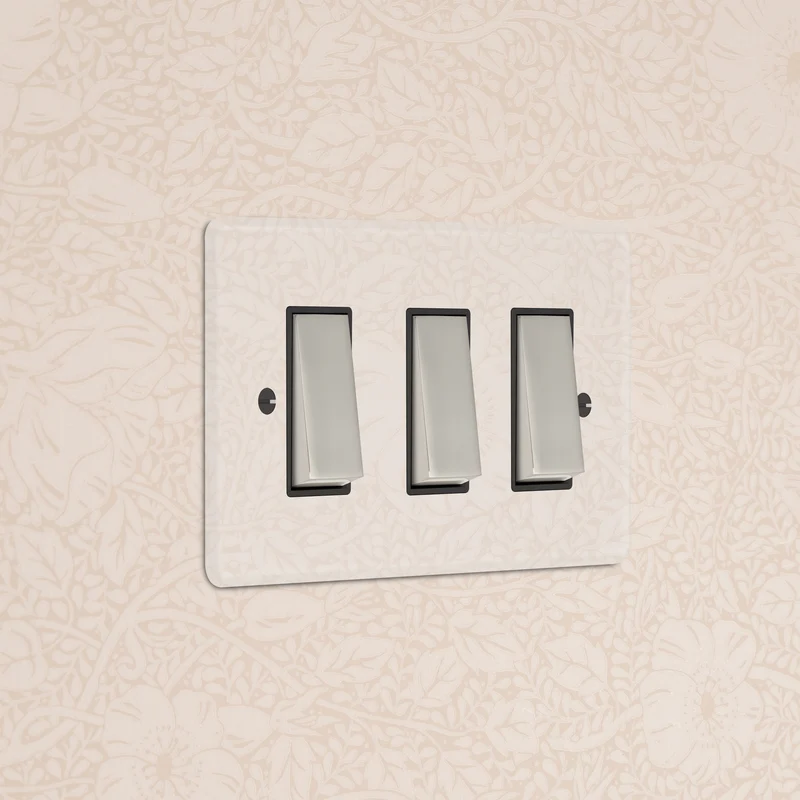 3G Two Way Rocker Switch - Clear Polished Nickel | Black