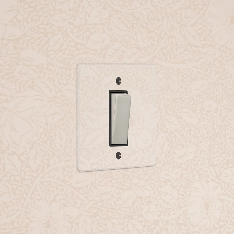 1G Retractive Rocker Switch - Clear Polished Nickel | Black