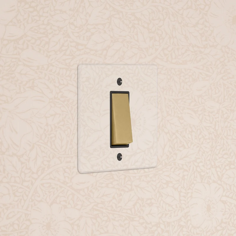 1G Intermediate Rocker Switch - Clear Antique Brass | Black