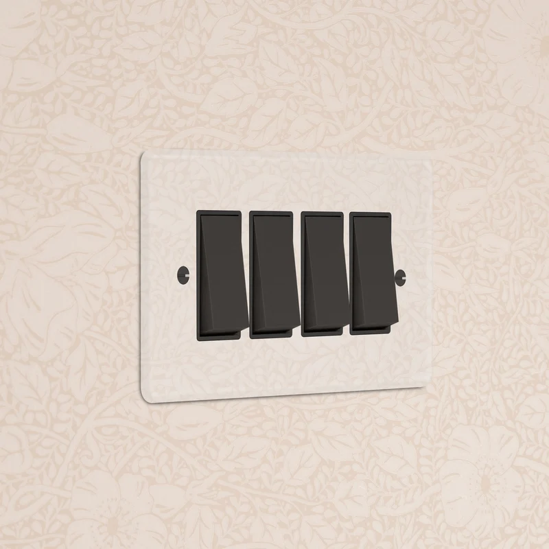 4G Two Way Rocker Switch - Clear Bronze | Black