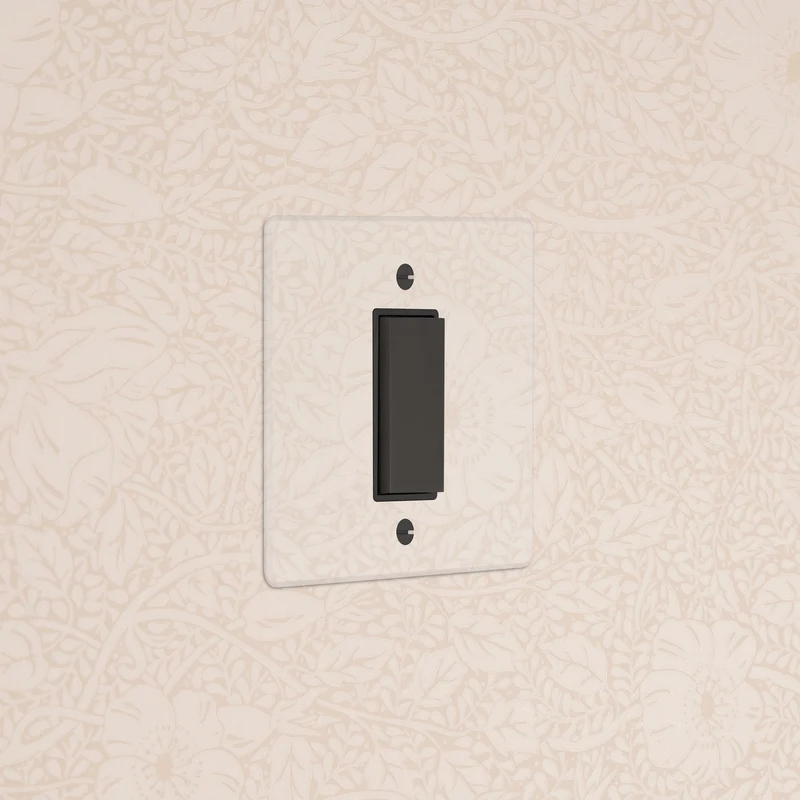 1G Centre Retractive Rocker Switch - Clear Bronze | Black
