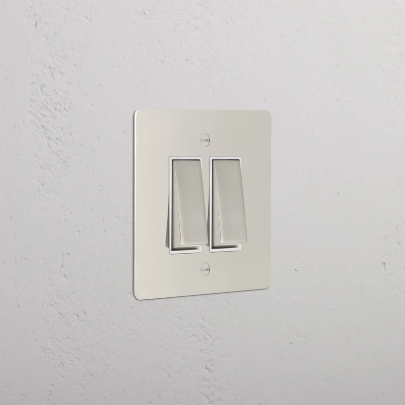 2G Two Way Rocker Switch - Polished Nickel | White