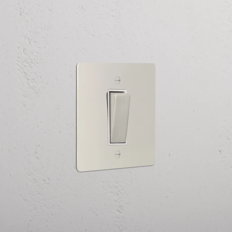 1G Retractive Rocker Switch - Polished Nickel | White