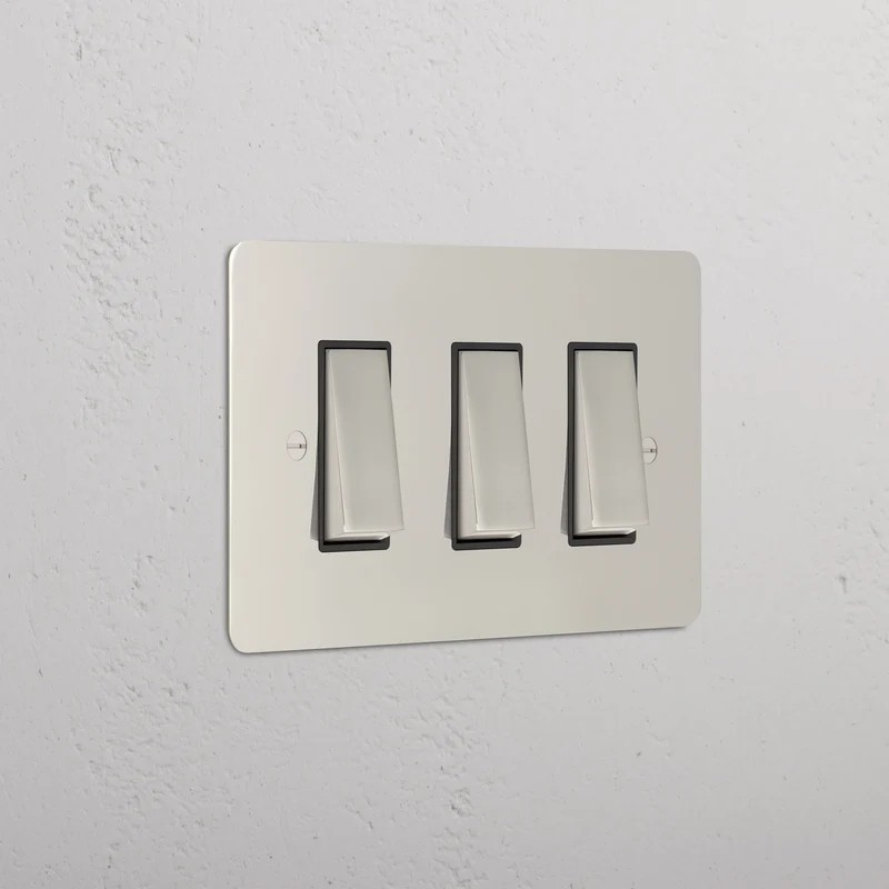 3G Two Way Rocker Switch - Polished Nickel | Black