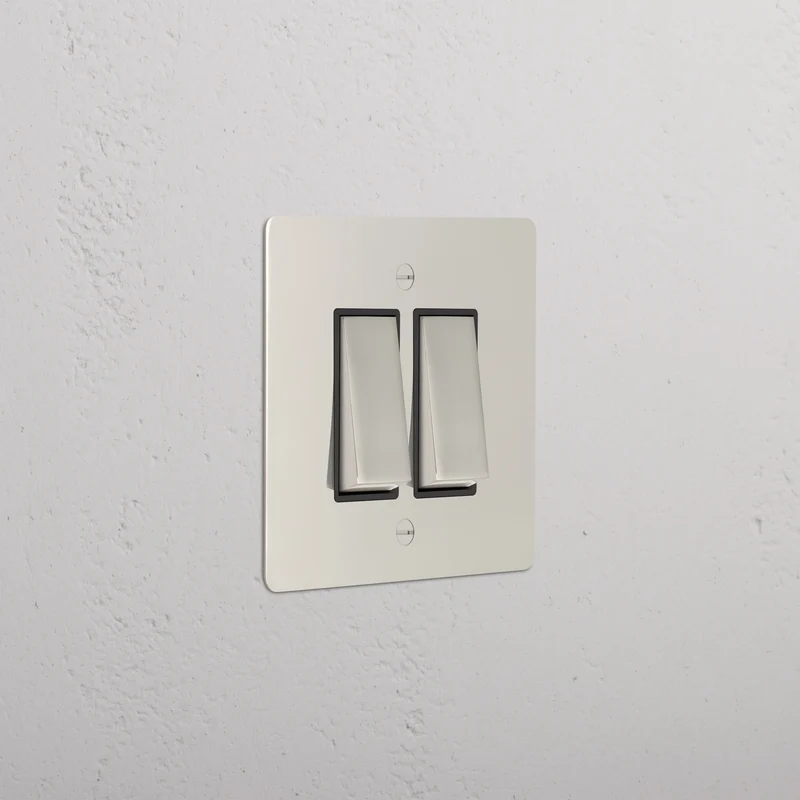 2G Two Way Rocker Switch - Polished Nickel | Black
