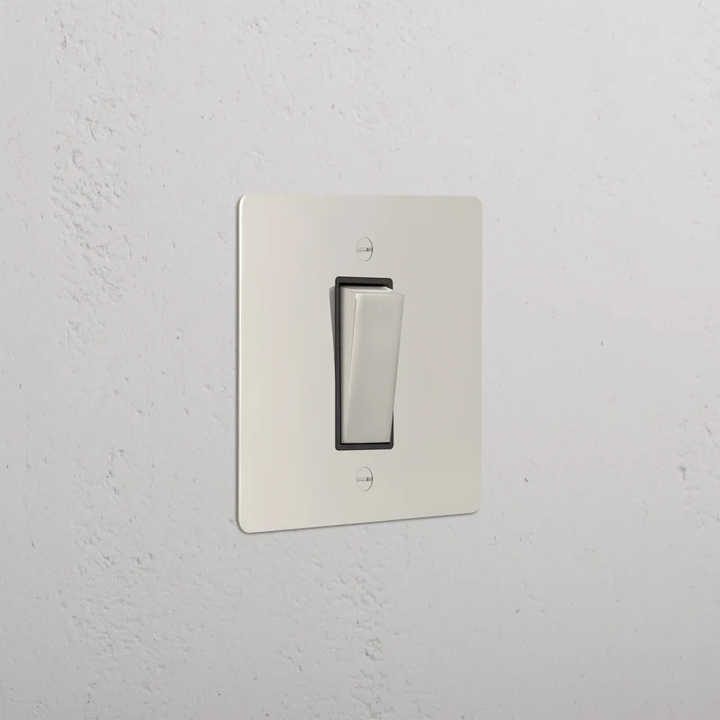 1G Retractive Rocker Switch - Polished Nickel | Black