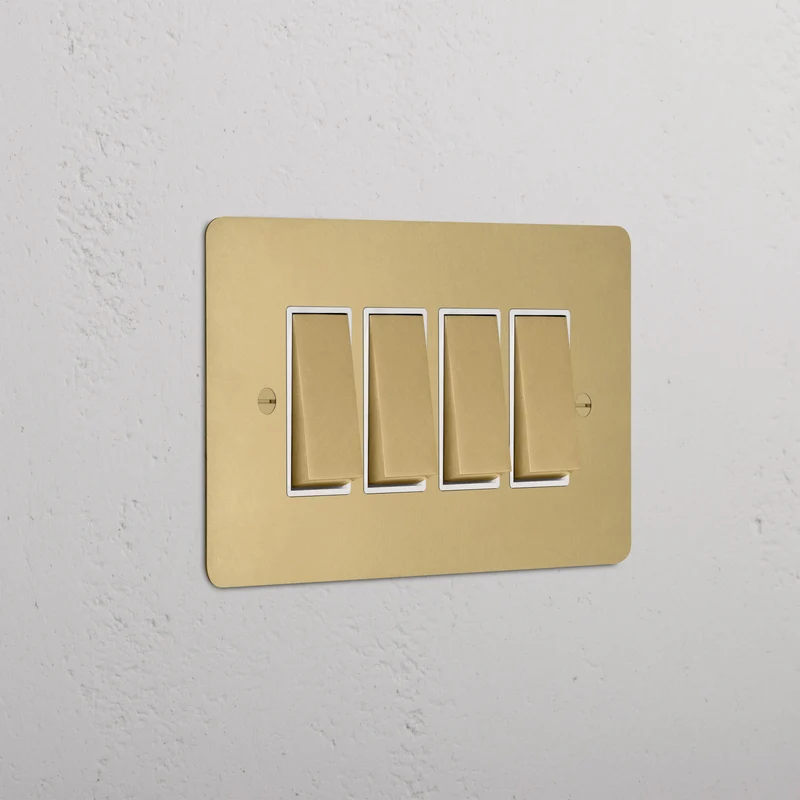 4G Two Way Rocker Switch - Antique Brass | White