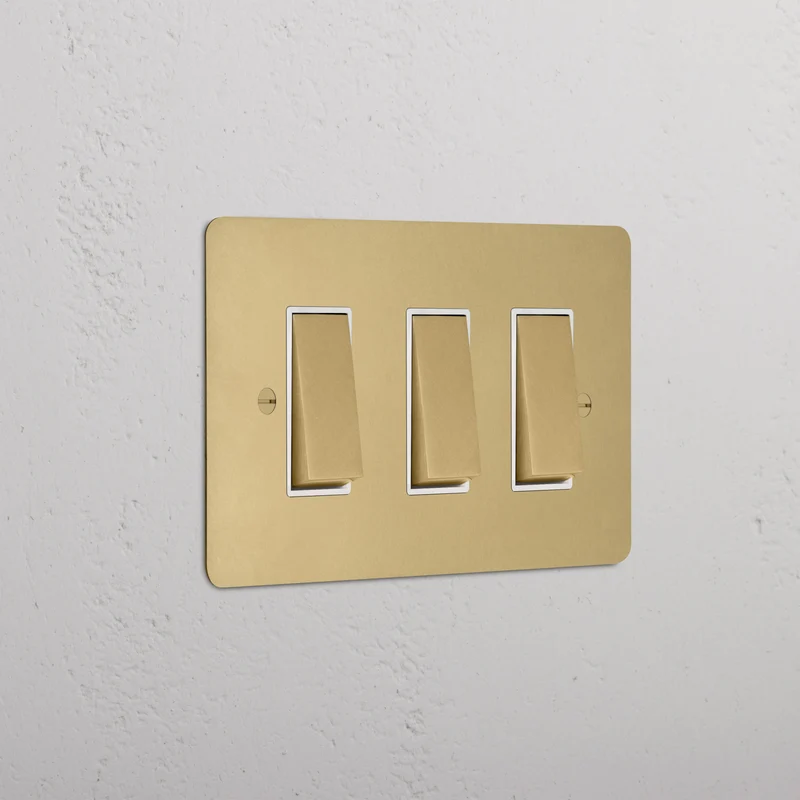 3G Two Way Rocker Switch - Antique Brass | White