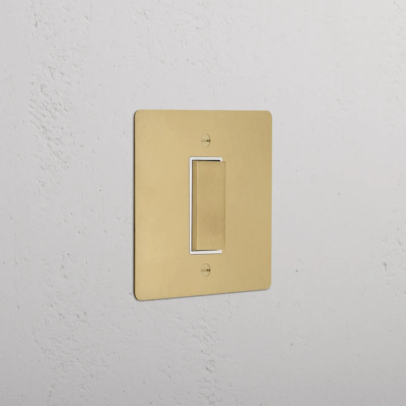 1G Centre Retractive Rocker Switch - Antique Brass | White