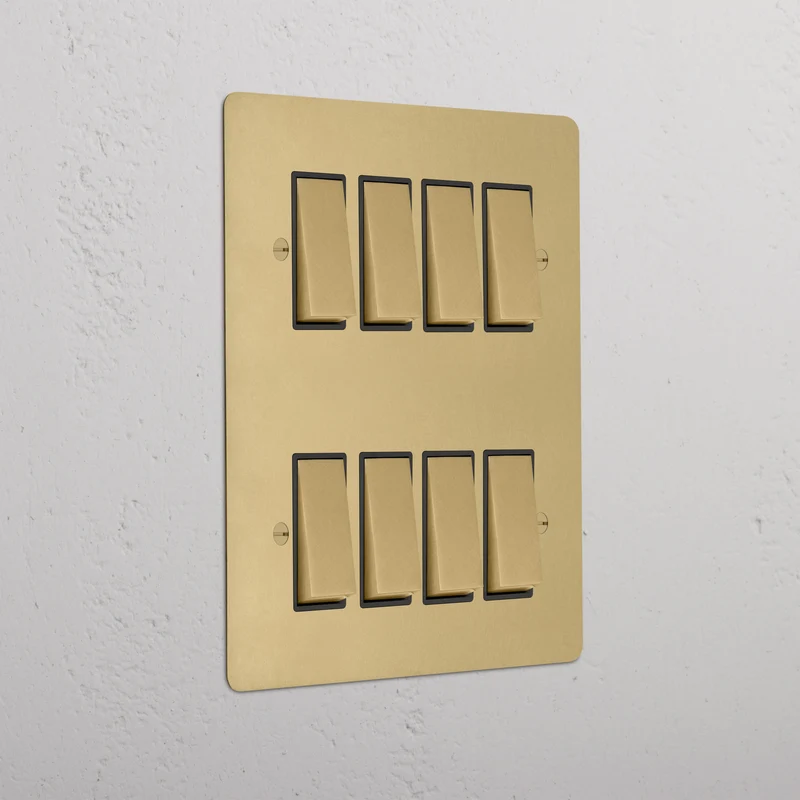 8G Two Way Rocker Switch - Antique Brass | Black