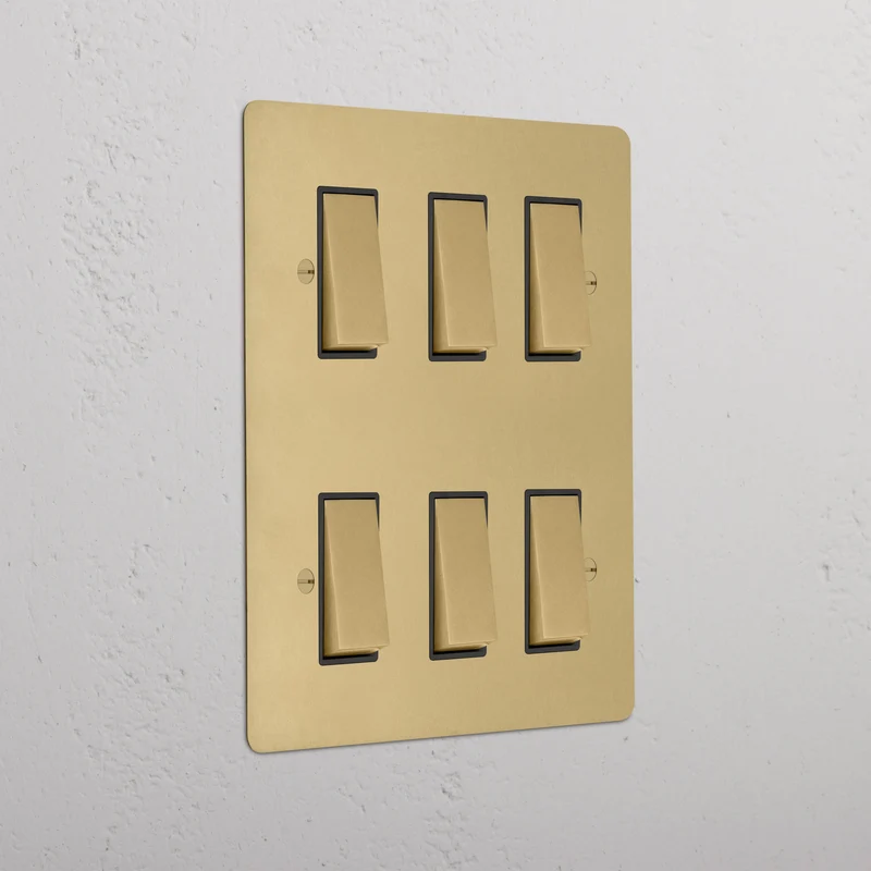 6G Two Way Rocker Switch - Antique Brass | Black