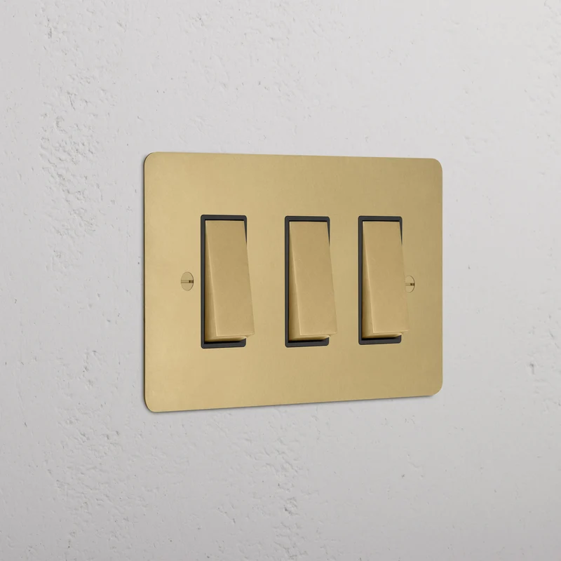 3G Two Way Rocker Switch - Antique Brass | Black
