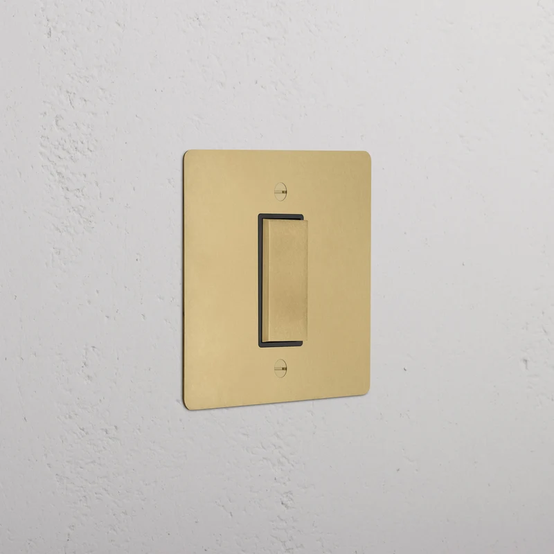 1G Centre Retractive Rocker Switch - Antique Brass | Black
