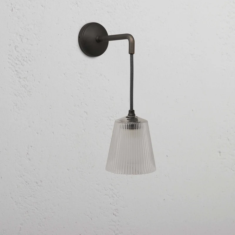 Richmond Small Hanging Wall Light Fluted Glass - Bronze