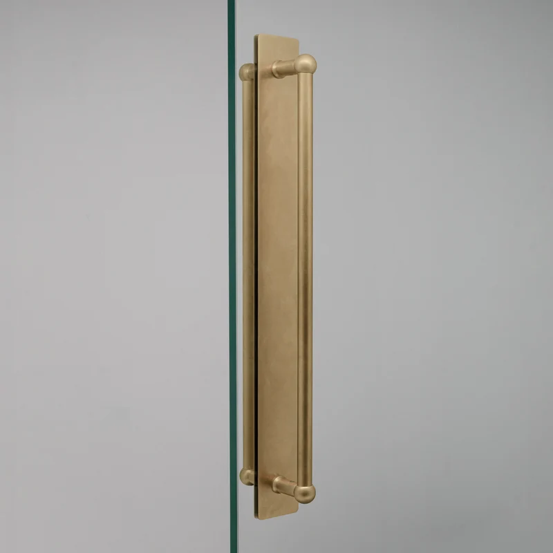 Harper Double Pull Handle with Plate 500mm - Antique Brass