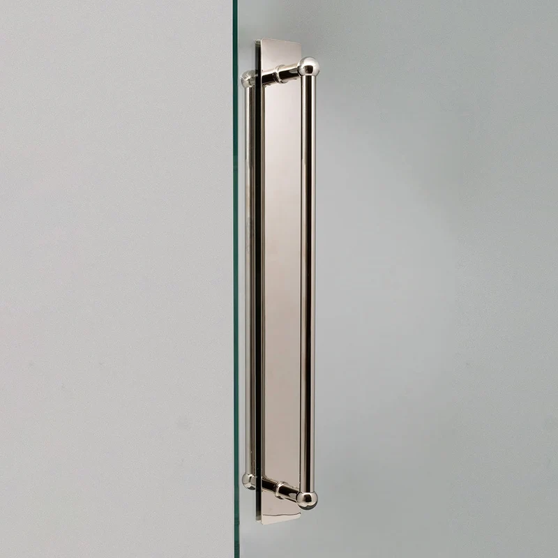 Harper Double Pull Handle with Plate 500mm - Polished Nickel