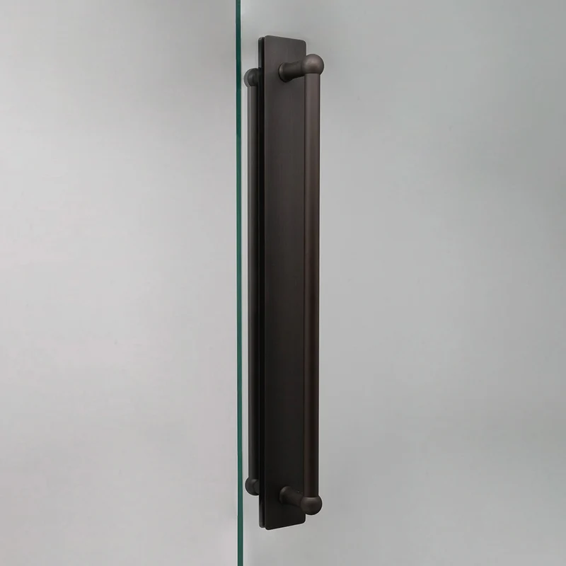 Harper Double Pull Handle with Plate 500mm - Bronze