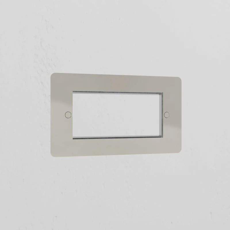 Double 100mm Module Plate - Polished Nickel