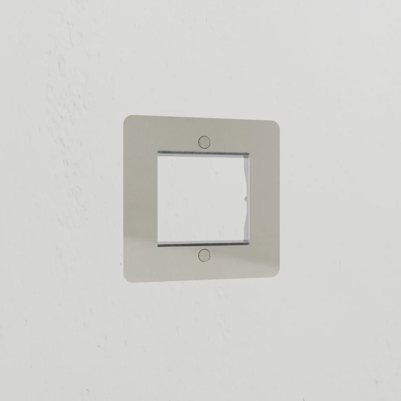 Single 50mm Module Plate - Polished Nickel
