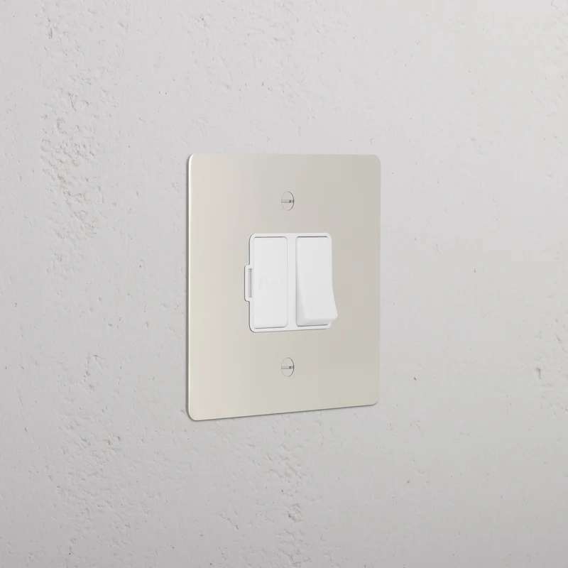 Single Switched Fused Spur (FCU) - Polished Nickel | White