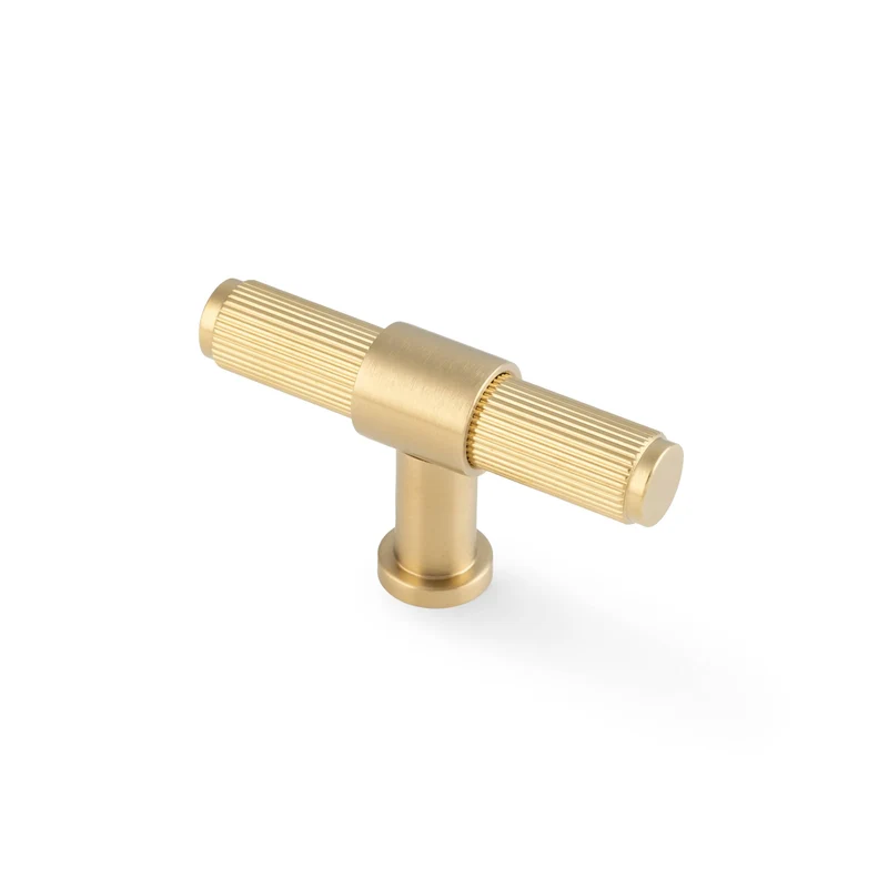 Kingston Reeded | T-Handtag i Borstad Mässing med Lack