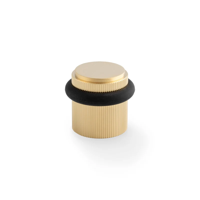 Brunel Floor Reeded | Dörrstopp i Borstad Mässing med Lack