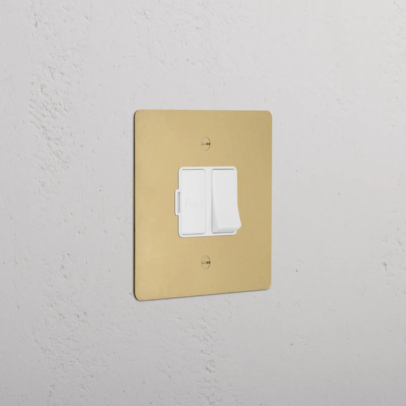 Single Switched Fused Spur (FCU) - Antique Brass | White