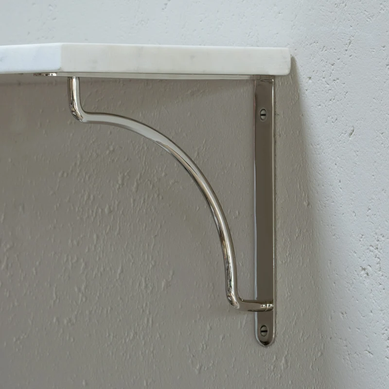 Kilburn Shelf Bracket 200mm - Polished Nickel