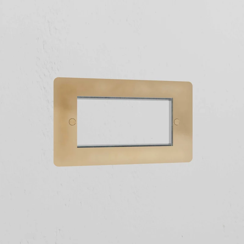 Double 100mm Module Plate - Antique Brass
