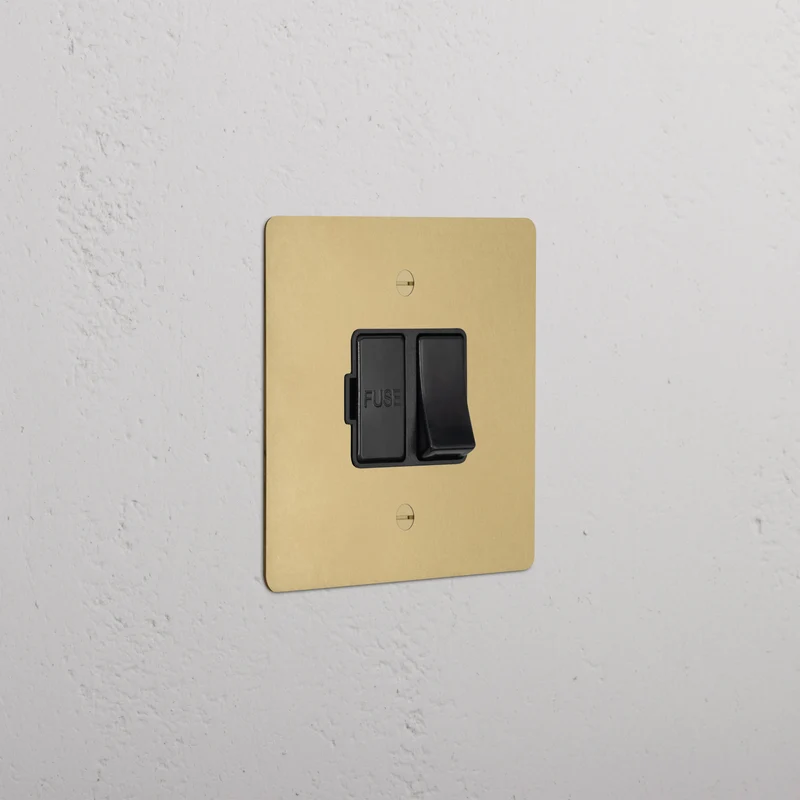 Single Switched Fused Spur (FCU) - Antique Brass | Black