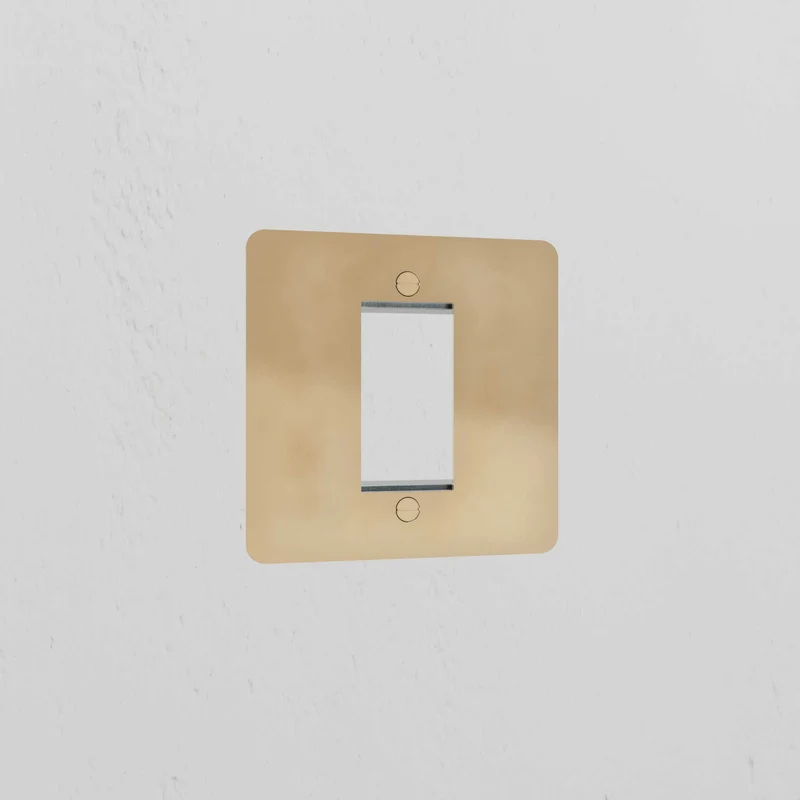 Single 25mm Module Plate - Antique Brass