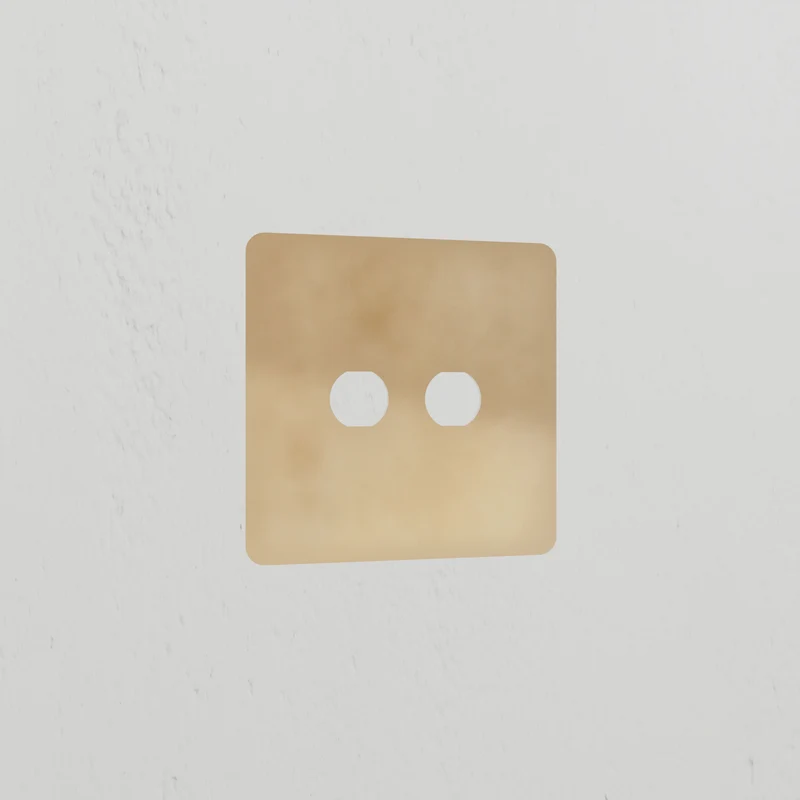 2G Switch Plate - Antique Brass