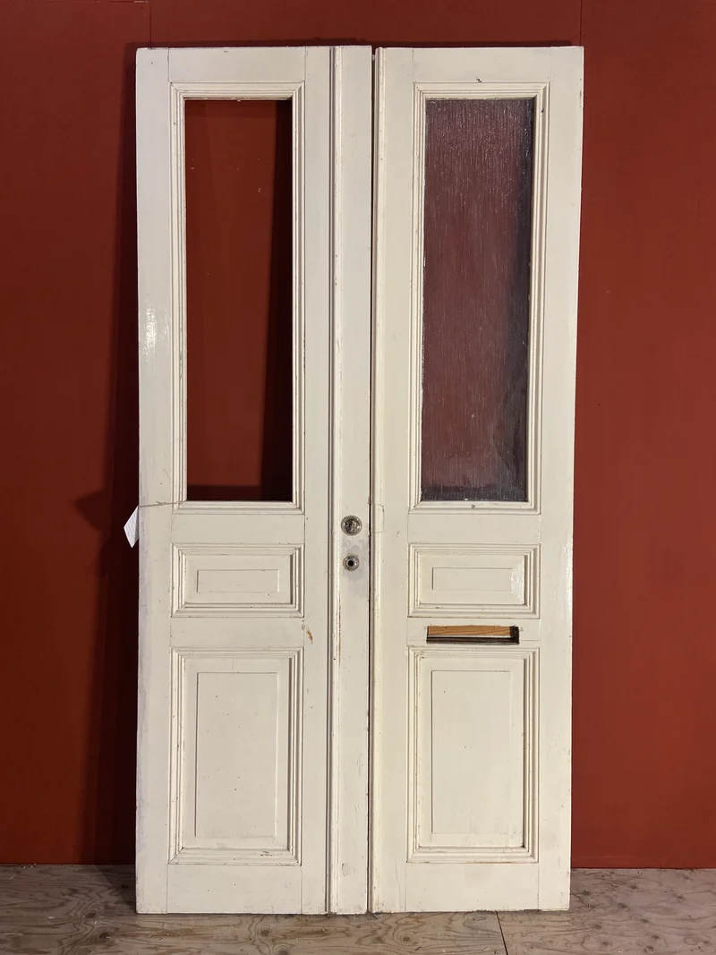 Pardörr med glas, 240 x 121, 4 speglar (Nr 13)