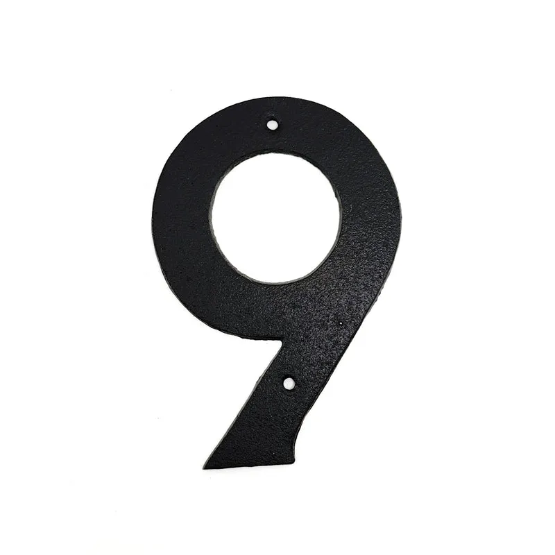 Fasadsiffra 9 i gjutjärn 16 cm