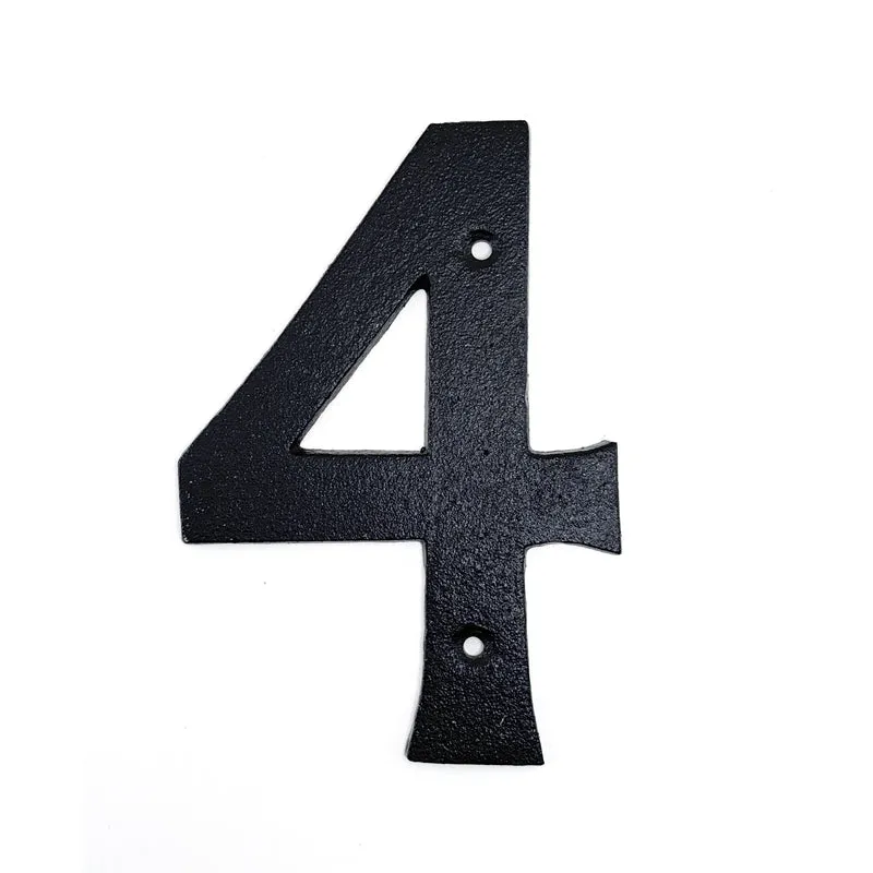 Fasadsiffra 4 i gjutjärn 16 cm