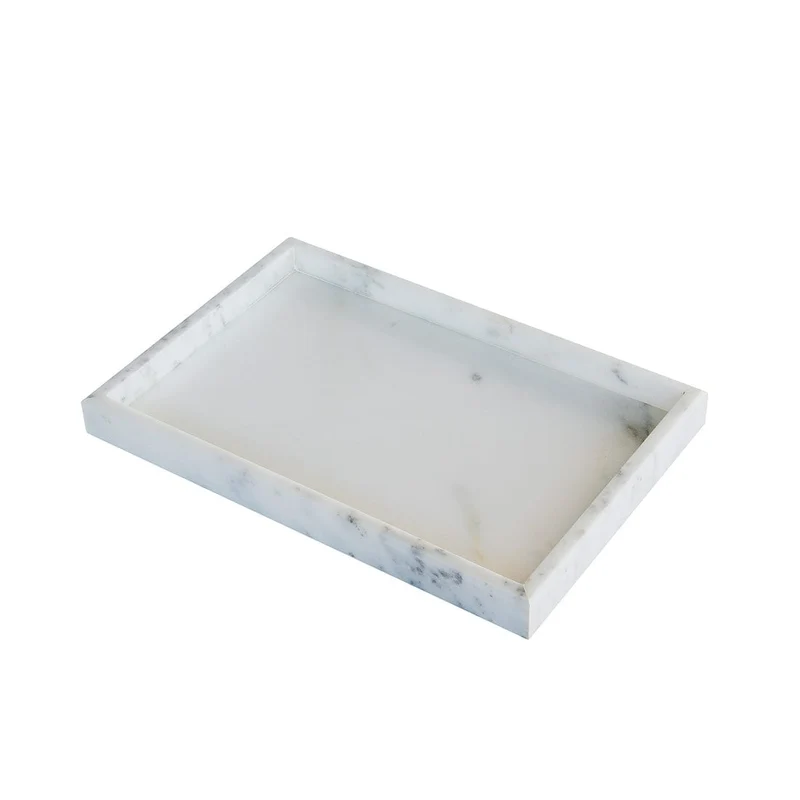 Marbi | Bricka i Vit Marmor L 30 cm x B 20 cm