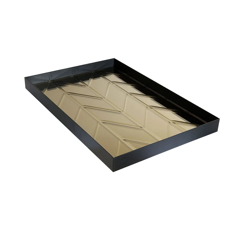 Herringbone | Bricka i Svart / Brons