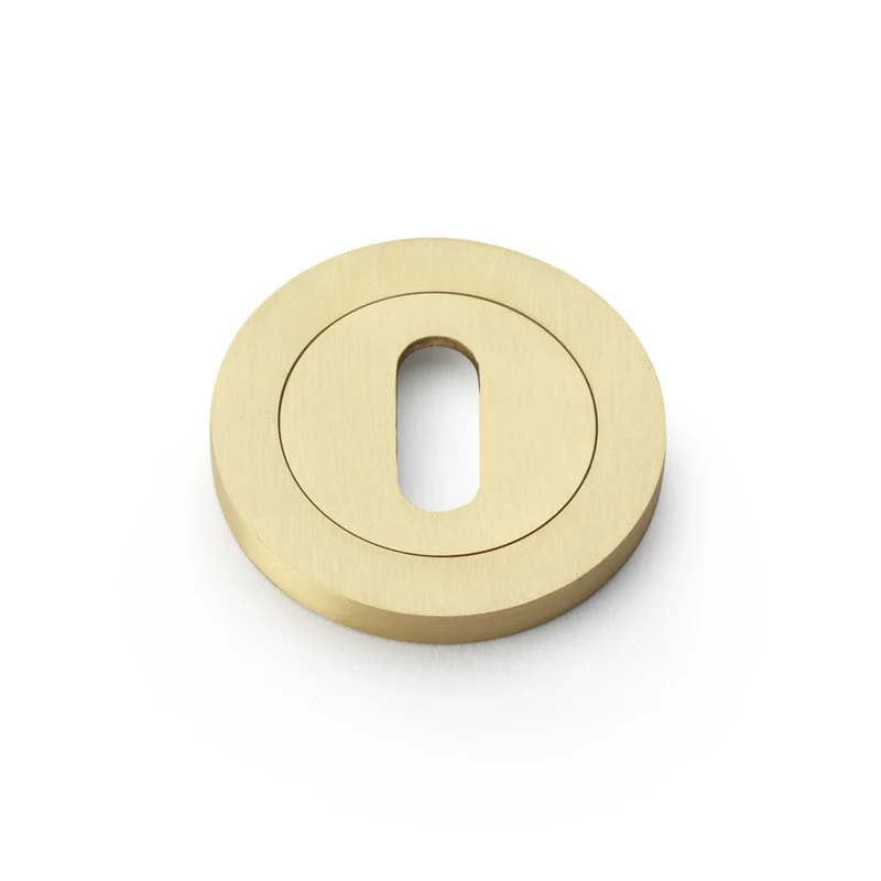 AW Oval | Nyckelskylt i Borstad Mässing med Lack (1 Sæt - Matcher Spitfire Hammered Dörrhandtaget)