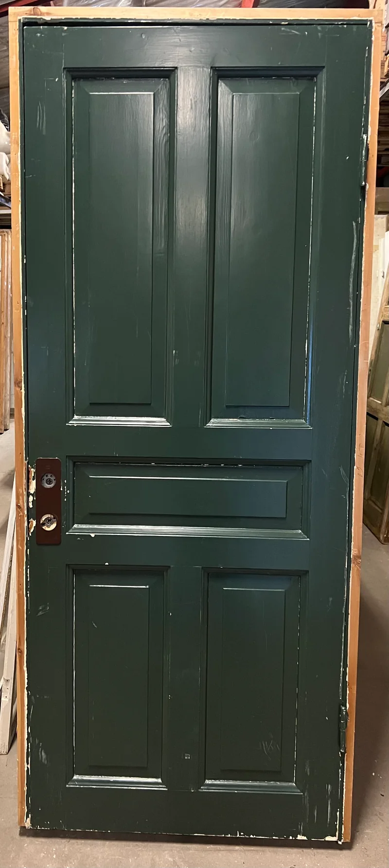 Spegeldörr med karm 90x215 5-sp