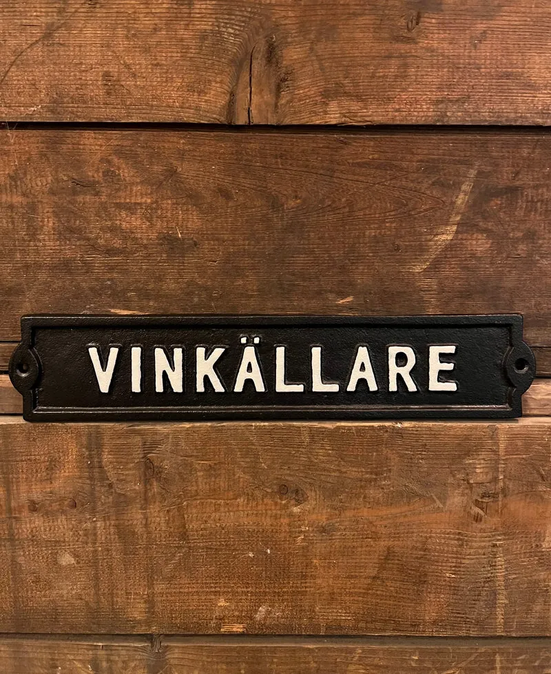 Gjutjärnsskylt Vinkällare