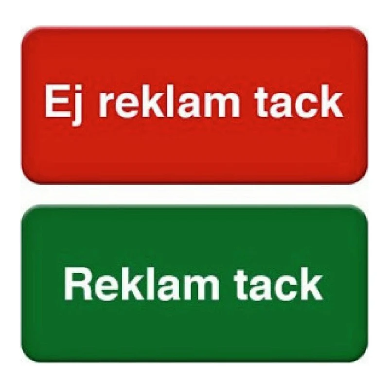 Skylt Reklam Ej reklam tack 14st