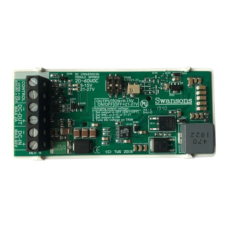 DC/DC omvandlare SPM902 20-60VDC Ut 9-27V 2A