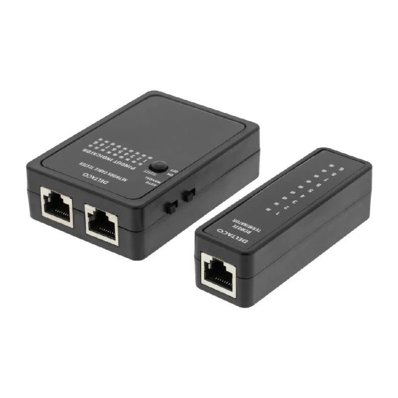 Kabeltestare RJ45/RJ12 och BNC svart