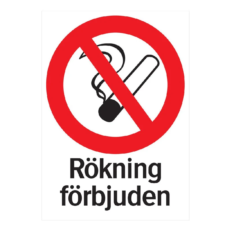 Skylt Rökning förbjuden hårdplast A3 297x420mm