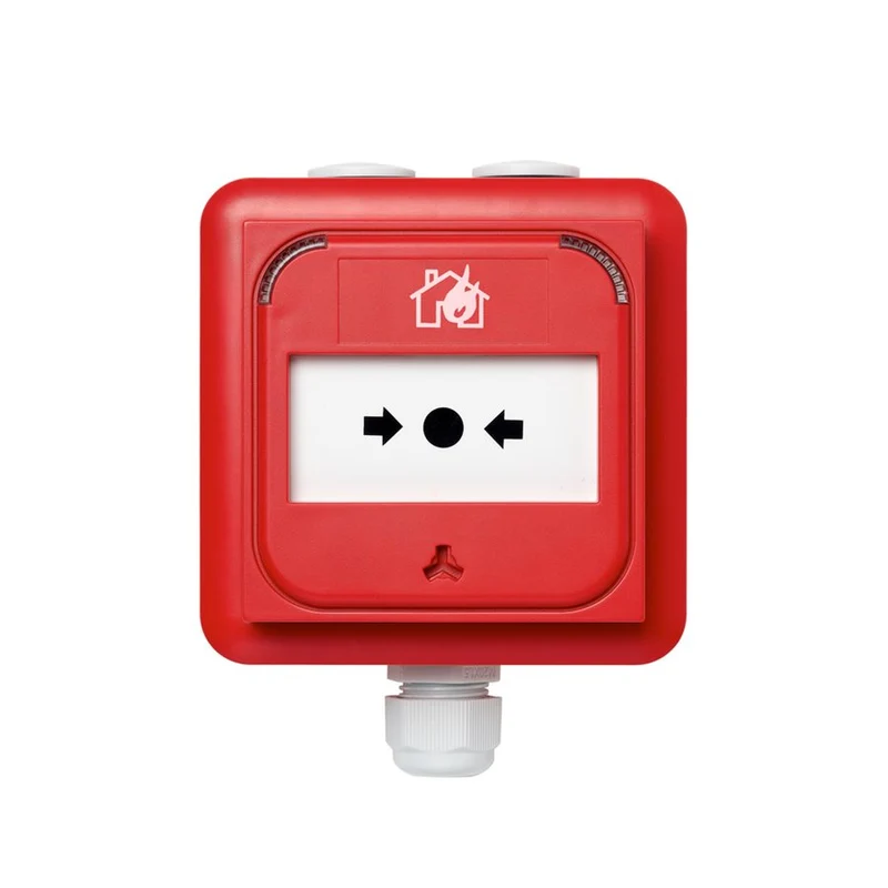 Larmknapp Led Konv. 100Ohm Ip67 Infälld/Utanpå Röd