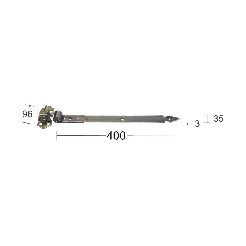 Hakgångjärn 214 400mm galv SB