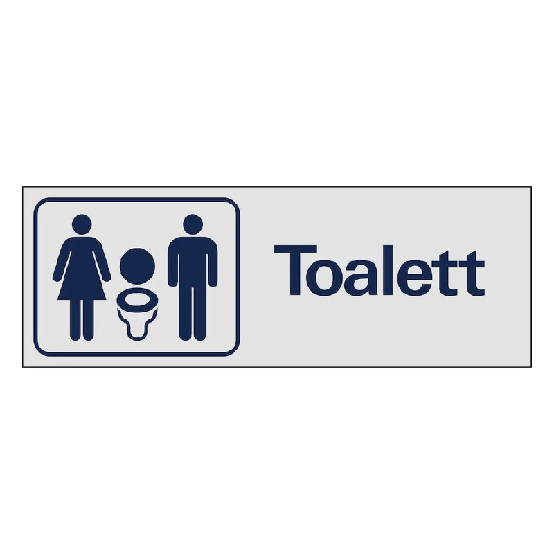 Skylt Toalett dam/herr aluminium