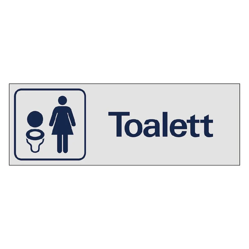 Skylt Toalett dam aluminium